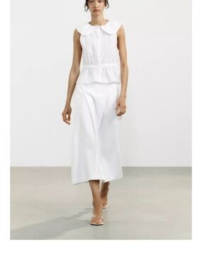 Zara White Midi A-Line Skirt